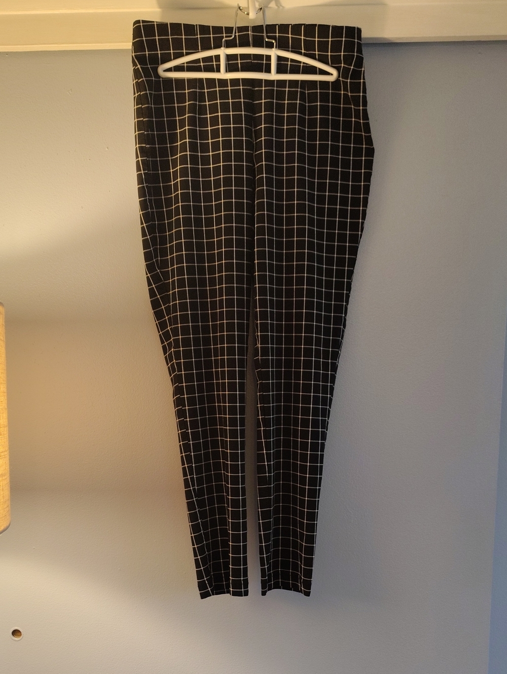Calvin Klein Black Windowpane Stretch Chinos